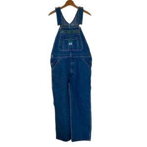 Liberty Blue Denim Overalls with Green Zipper Men’s 32/30 Carpenter Workwear